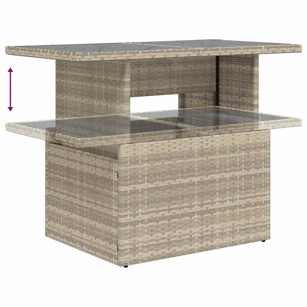 8-tlg. Garten-Sofagarnitur mit Kissen Hellgrau Poly Rattan - Pazzar.ch