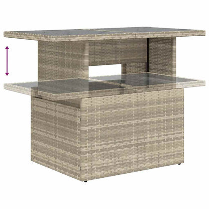8-tlg. Garten-Sofagarnitur mit Kissen Hellgrau Poly Rattan - Pazzar.ch