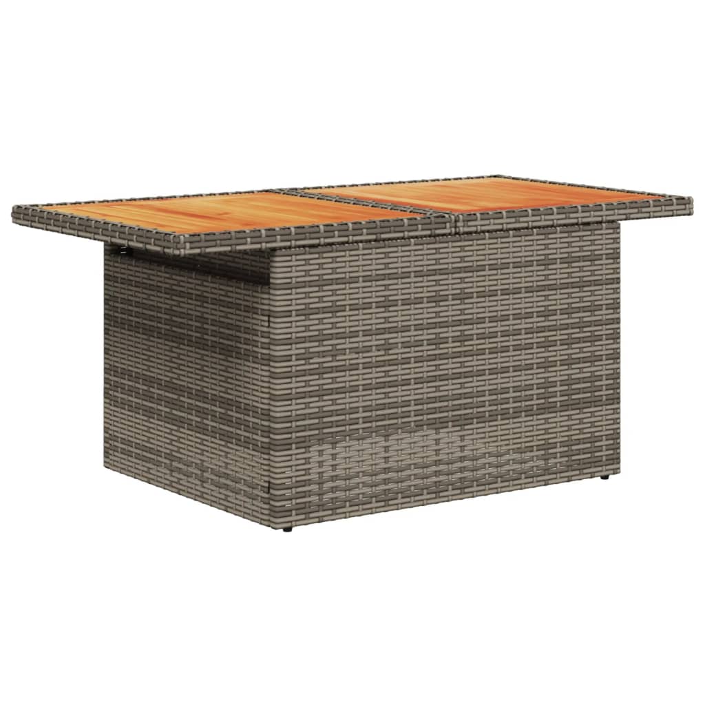 10-tlg. Garten-Sofagarnitur mit Kissen Grau Poly Rattan - Pazzar.ch