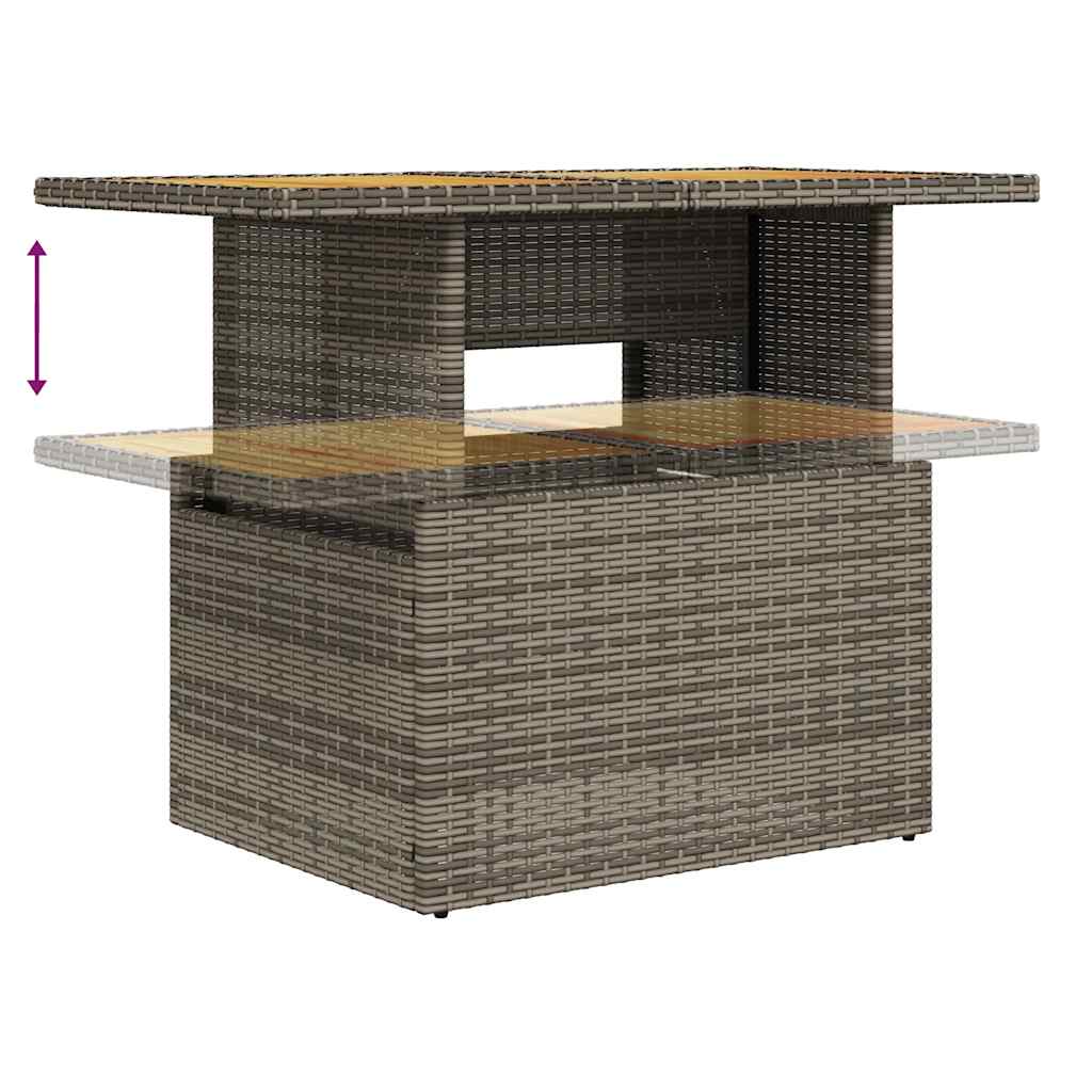8-tlg. Garten-Sofagarnitur mit Kissen Grau Poly Rattan - Pazzar.ch
