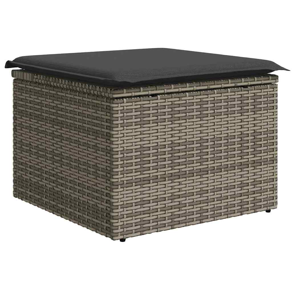 8-tlg. Garten-Sofagarnitur mit Kissen Grau Poly Rattan - Pazzar.ch