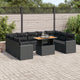 10-tlg. Garten-Sofagarnitur mit Kissen Schwarz Poly Rattan