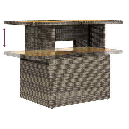 8-tlg. Garten-Sofagarnitur mit Kissen Grau Poly Rattan - Pazzar.ch