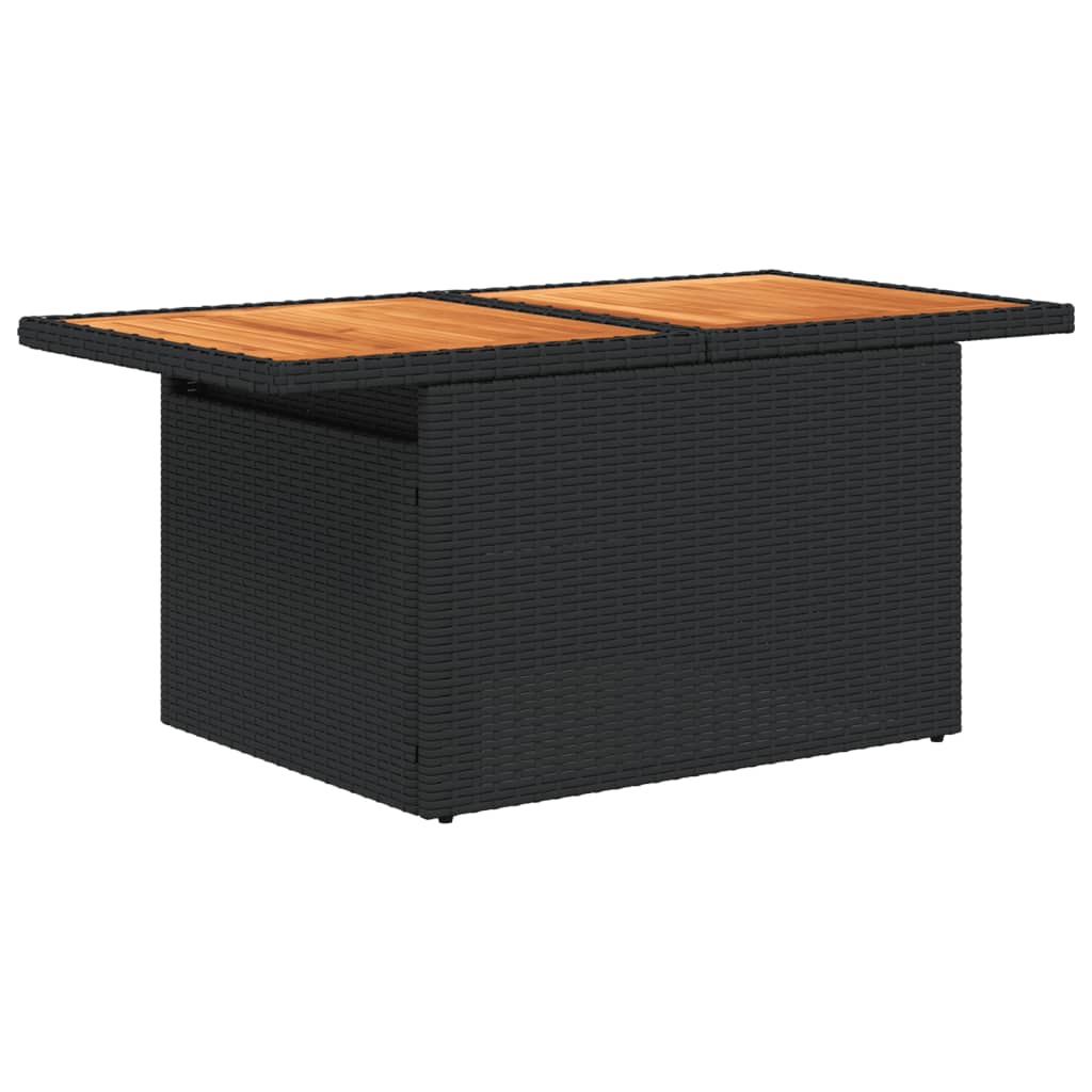 10-tlg. Garten-Sofagarnitur mit Kissen Schwarz Poly Rattan - Pazzar.ch