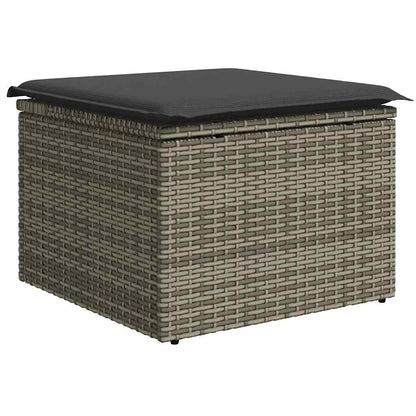 8-tlg. Garten-Sofagarnitur mit Kissen Grau Poly Rattan - Pazzar.ch