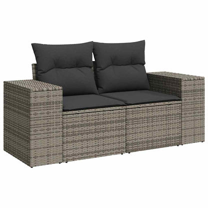 8-tlg. Garten-Sofagarnitur mit Kissen Grau Poly Rattan - Pazzar.ch