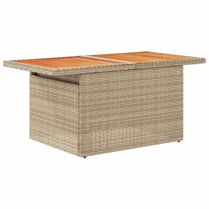7-tlg. Garten-Sofagarnitur mit Kissen Beige Poly Rattan Akazie - Pazzar.ch