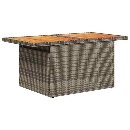 7-tlg. Garten-Sofagarnitur mit Kissen Grau Poly Rattan Akazie - Pazzar.ch