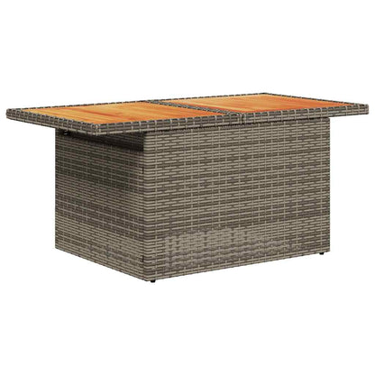 8-tlg. Garten-Sofagarnitur mit Kissen Grau Poly Rattan Akazie - Pazzar.ch