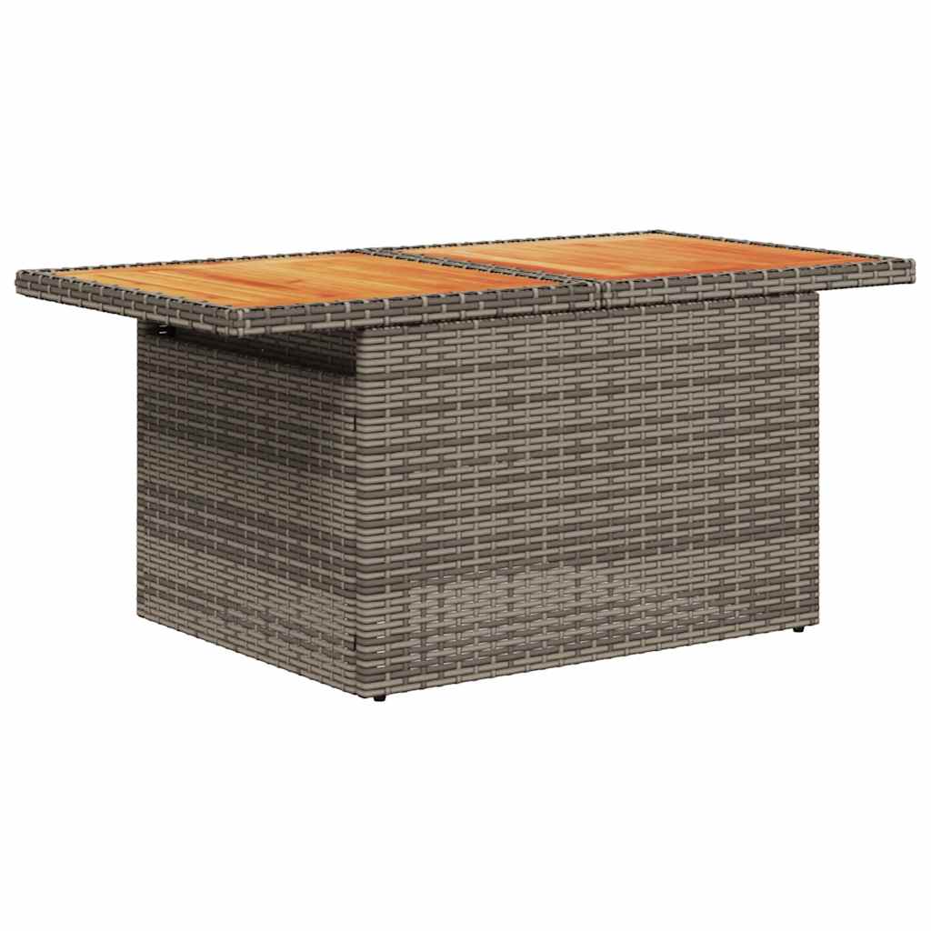 8-tlg. Garten-Sofagarnitur mit Kissen Grau Poly Rattan Akazie - Pazzar.ch