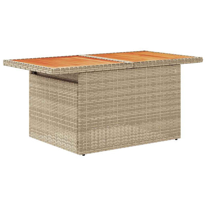 7-tlg. Garten-Sofagarnitur mit Kissen Beige Poly Rattan Akazie - Pazzar.ch