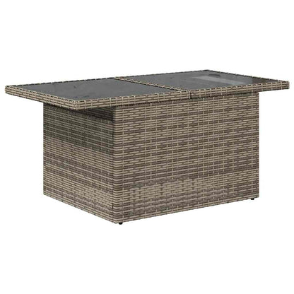 8-tlg. Garten-Sofagarnitur mit Kissen Grau Poly Rattan Akazie