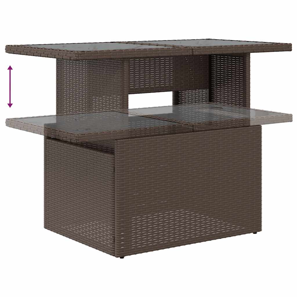 8-tlg. Garten-Sofagarnitur mit Kissen Braun Poly Rattan - Pazzar.ch