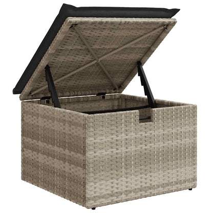 8-tlg. Garten-Sofagarnitur mit Kissen Hellgrau Poly Rattan - Pazzar.ch