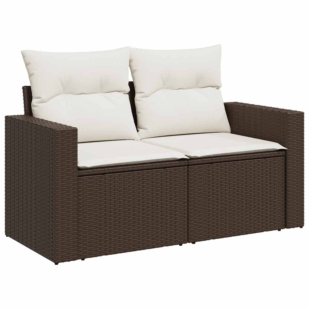 8-tlg. Garten-Sofagarnitur mit Kissen Braun Poly Rattan - Pazzar.ch