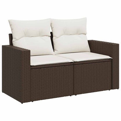 8-tlg. Garten-Sofagarnitur mit Kissen Braun Poly Rattan - Pazzar.ch