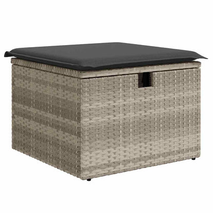 8-tlg. Garten-Sofagarnitur mit Kissen Hellgrau Poly Rattan - Pazzar.ch