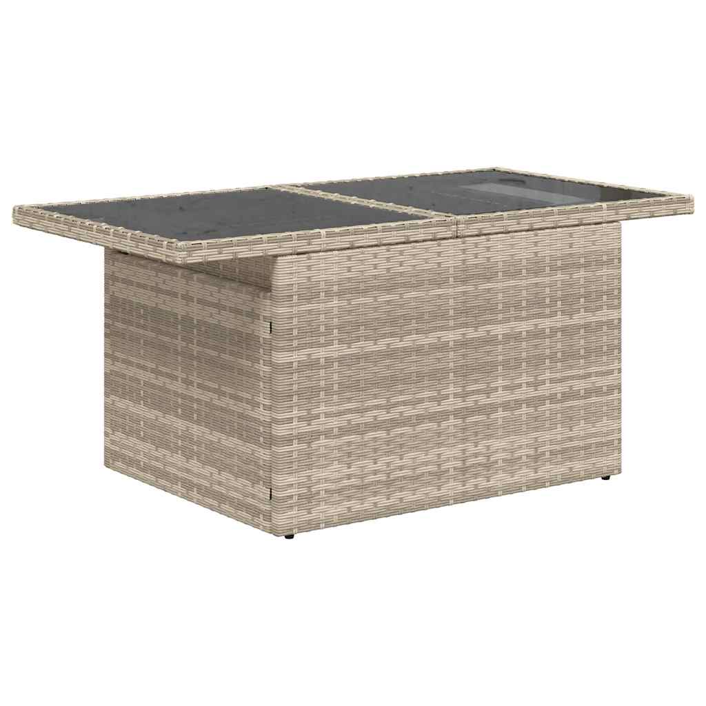 8-tlg. Garten-Sofagarnitur mit Kissen Hellgrau Poly Rattan - Pazzar.ch