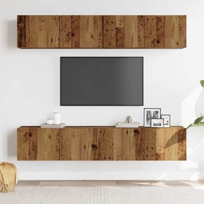 TV-Wandschränke 4 Stk. Altholz-Optik Holzwerkstoff - Pazzar.ch