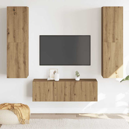 TV-Wandschränke 3 Stk. Artisan-Eiche Holzwerkstoff - Pazzar.ch