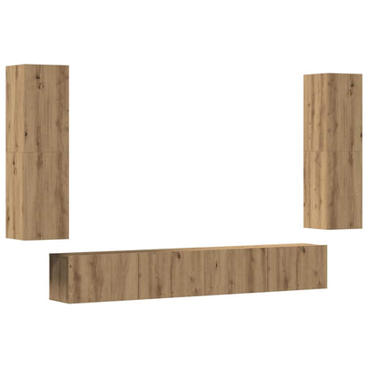 TV-Wandschränke 4 Stk. Artisan-Eiche Holzwerkstoff - Pazzar.ch