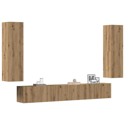 TV-Wandschränke 4 Stk. Artisan-Eiche Holzwerkstoff - Pazzar.ch