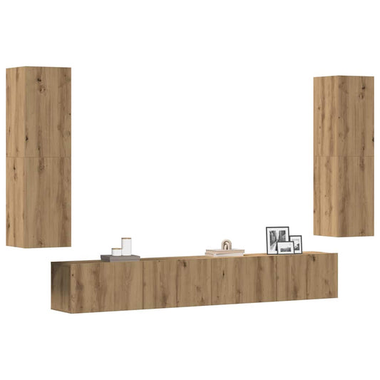 TV-Wandschränke 4 Stk. Artisan-Eiche Holzwerkstoff - Pazzar.ch