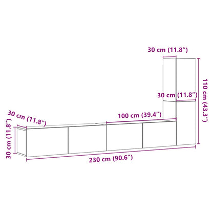 TV-Wandschränke 3 Stk. Altholz-Optik Holzwerkstoff - Pazzar.ch