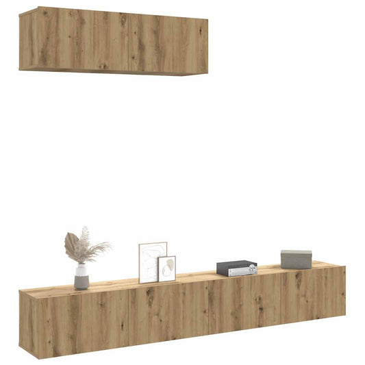 TV-Wandschränke 3 Stk. Artisan-Eiche 100x30x30 cm Holzwerkstoff - Pazzar.ch