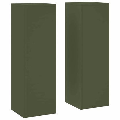Pflanzenständer 2 pcs Olivgrün 24 x 24 x 75 cm Stahl