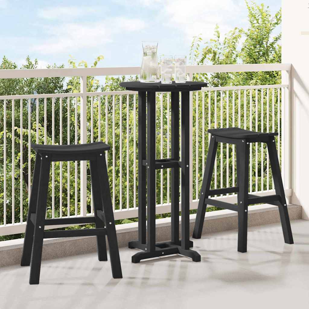 Barhocker 2 pcs Schwarz 52 x 43 x 73.5cm HDPE