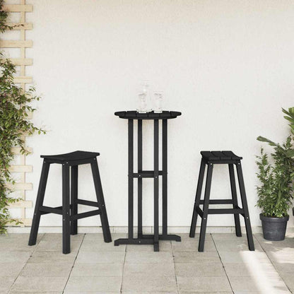 Barhocker 2 pcs Schwarz 52 x 43 x 73.5cm HDPE