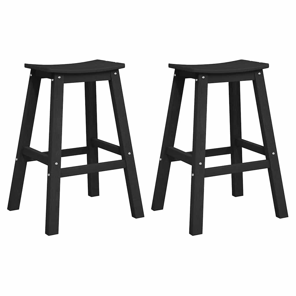 Barhocker 2 pcs Schwarz 52 x 43 x 73.5cm HDPE