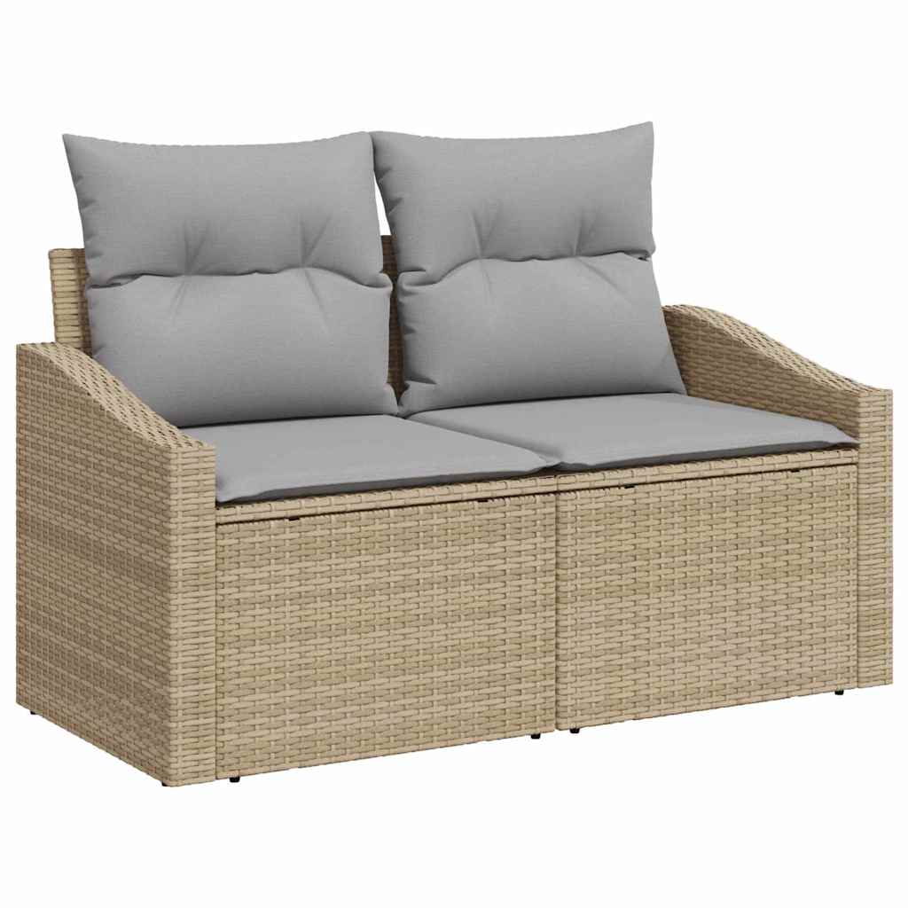 Garten Essgruppe mit Kissen Beige und Grau 100 x 55 x 73 cm