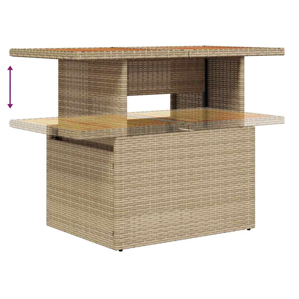 Garten Essgruppe mit Kissen Beige und Grau 100 x 55 x 73 cm