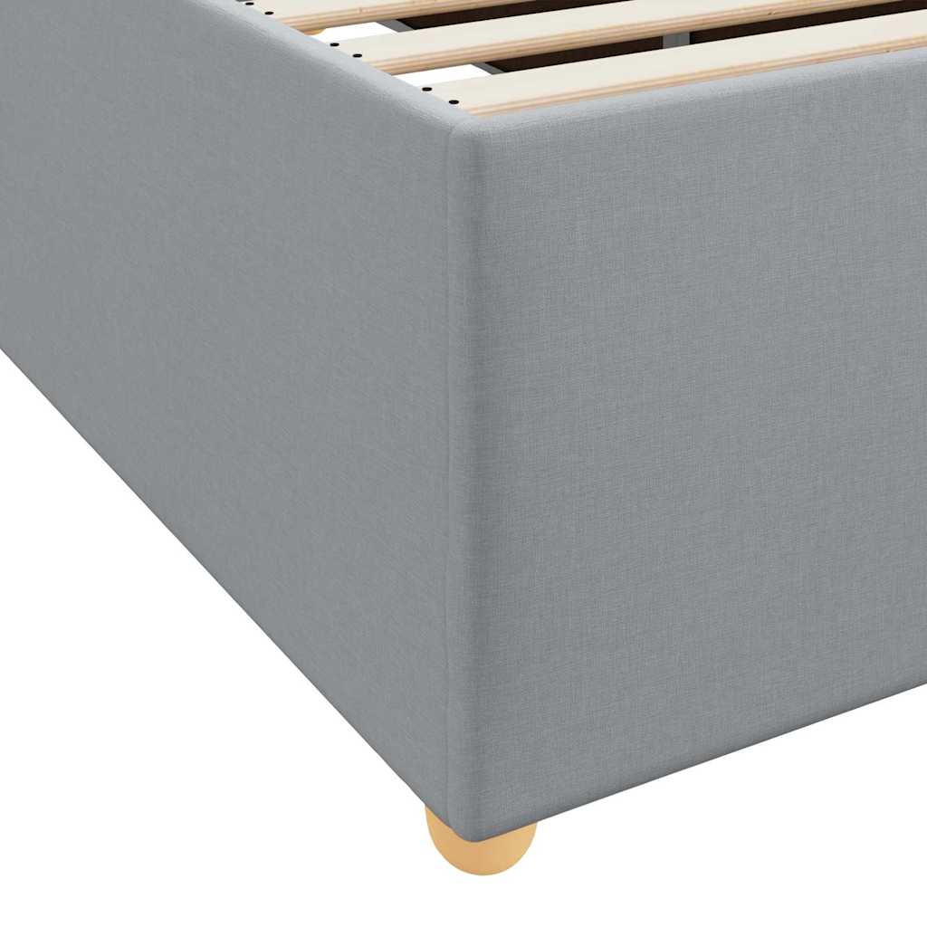 Bettgestell mit Matratze Hellgrau 80 x 200 cm Stoff