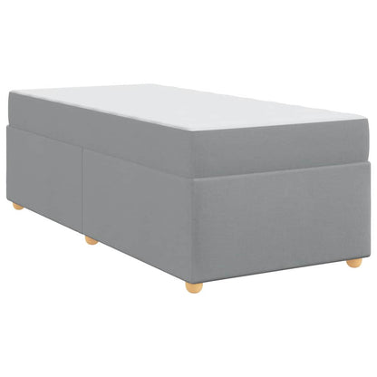 Bettgestell mit Matratze Hellgrau 80 x 200 cm Stoff