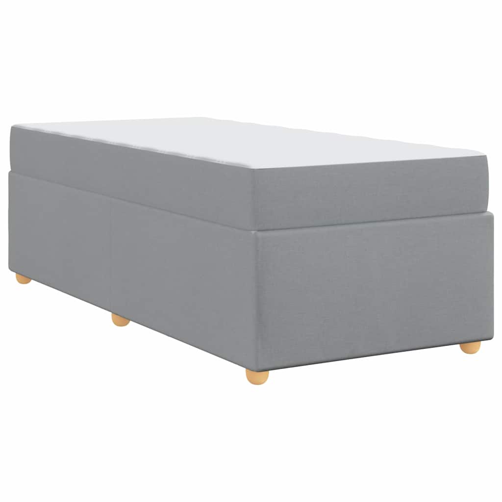 Bettgestell mit Matratze Hellgrau 80 x 200 cm Stoff