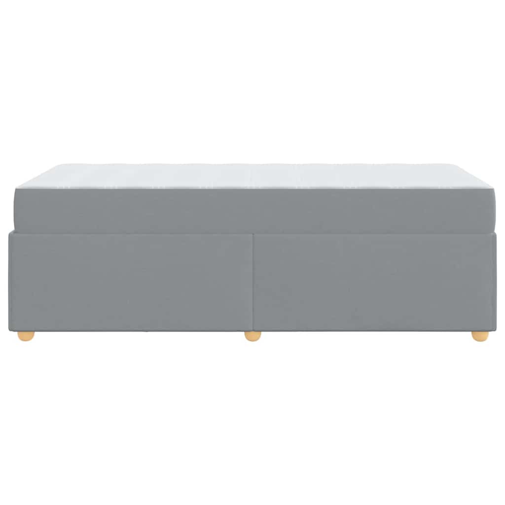 Bettgestell mit Matratze Hellgrau 80 x 200 cm Stoff