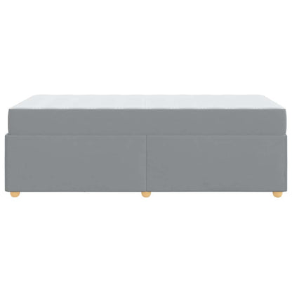 Bettgestell mit Matratze Hellgrau 80 x 200 cm Stoff