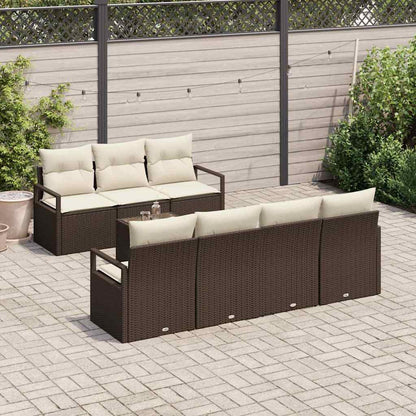 Garten-Sofa-Set 8 pcs Braun und Creme 55 x 55 x 37 cm