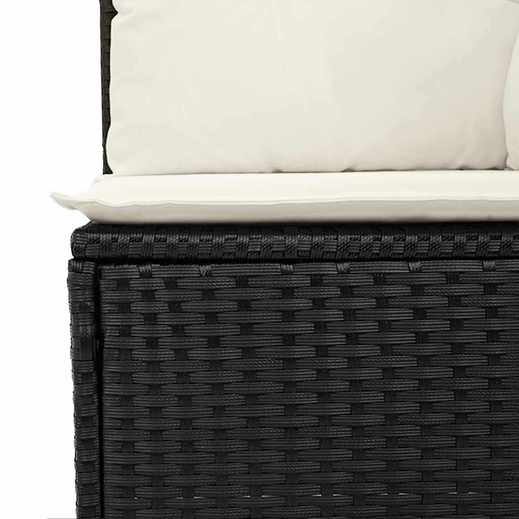 Garten-Sofa-Set 9 pcs Schwarz und Creme 55 x 55 x 37 cm