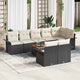 Garten-Sofa-Set 9 pcs Schwarz und Creme 55 x 55 x 37 cm