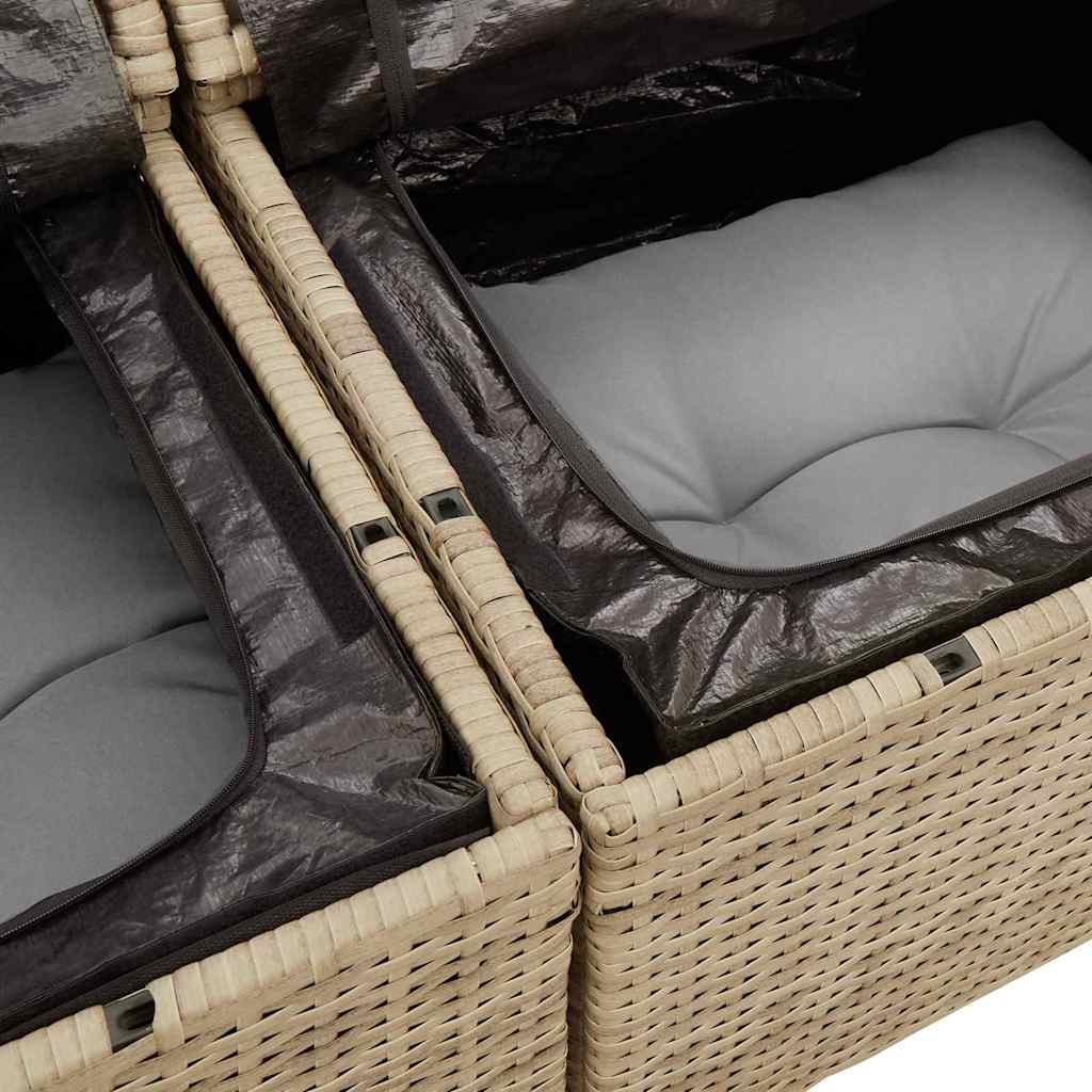 Garten-Sofa-Set 8 pcs Beige und Hellgrau 90 x 55 x 71 cm
