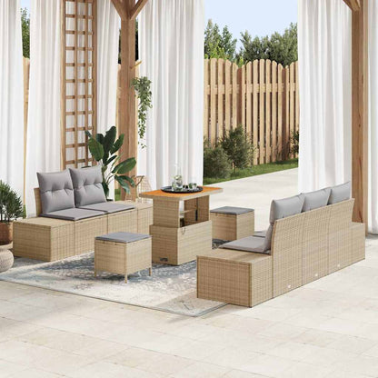 Garten-Sofa-Set 8 pcs Beige und Hellgrau 90 x 55 x 71 cm