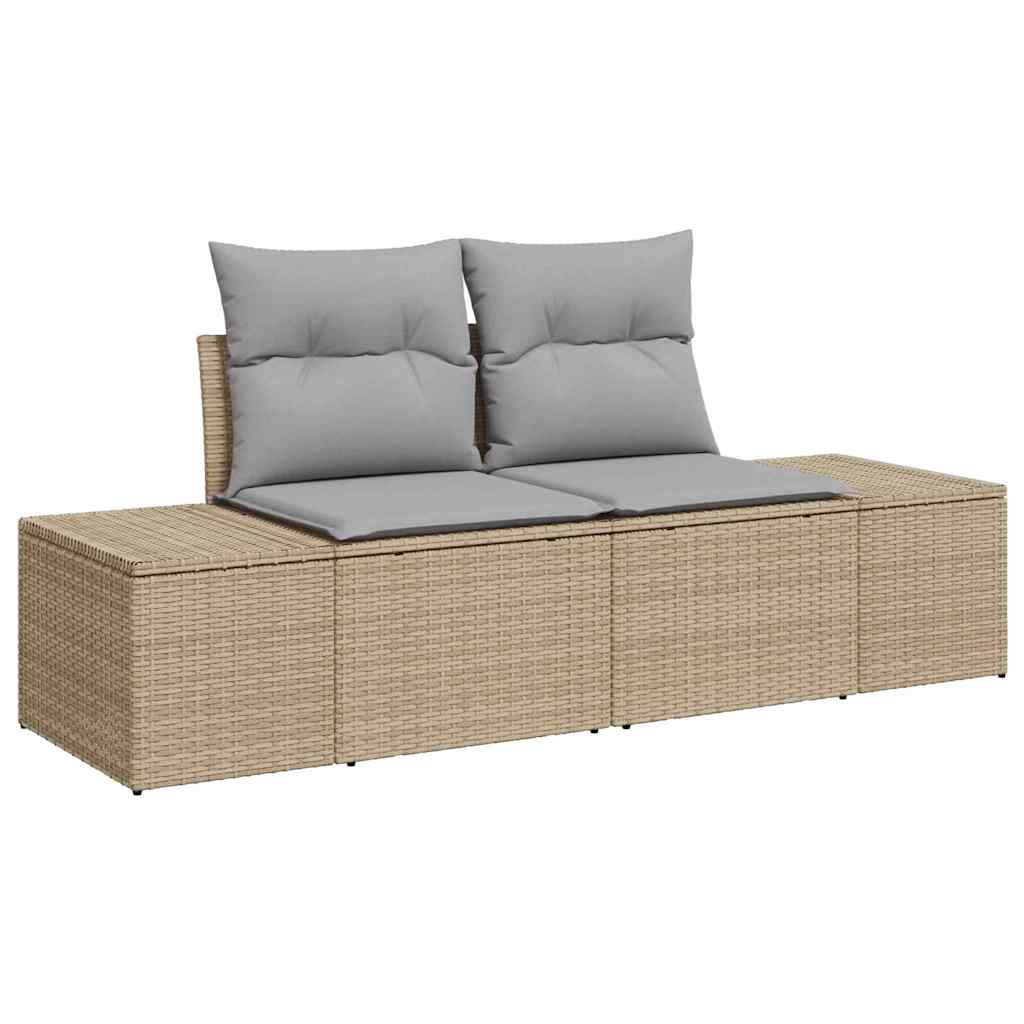 Garten-Sofa-Set 8 pcs Beige und Hellgrau 90 x 55 x 71 cm