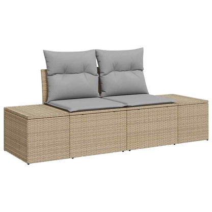 Garten-Sofa-Set 8 pcs Beige und Hellgrau 90 x 55 x 71 cm