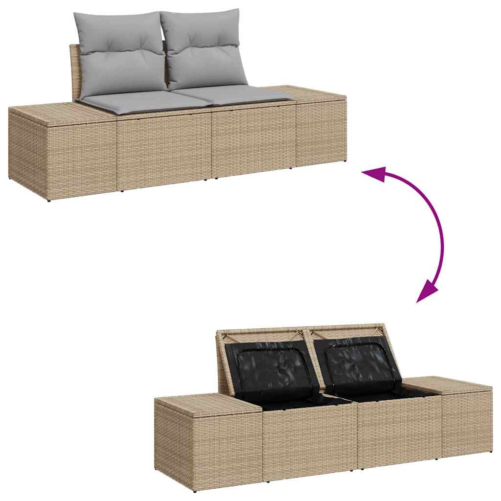 Garten-Sofa-Set 8 pcs Beige und Hellgrau 90 x 55 x 71 cm