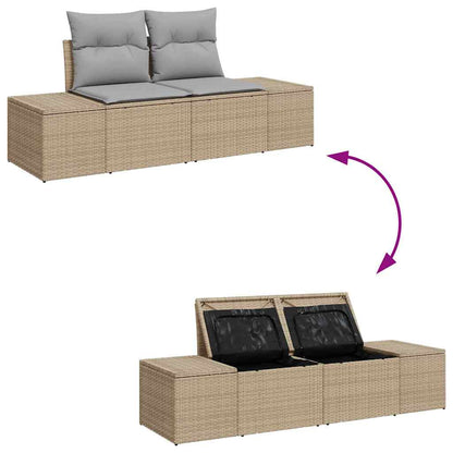 Garten-Sofa-Set 8 pcs Beige und Hellgrau 90 x 55 x 71 cm