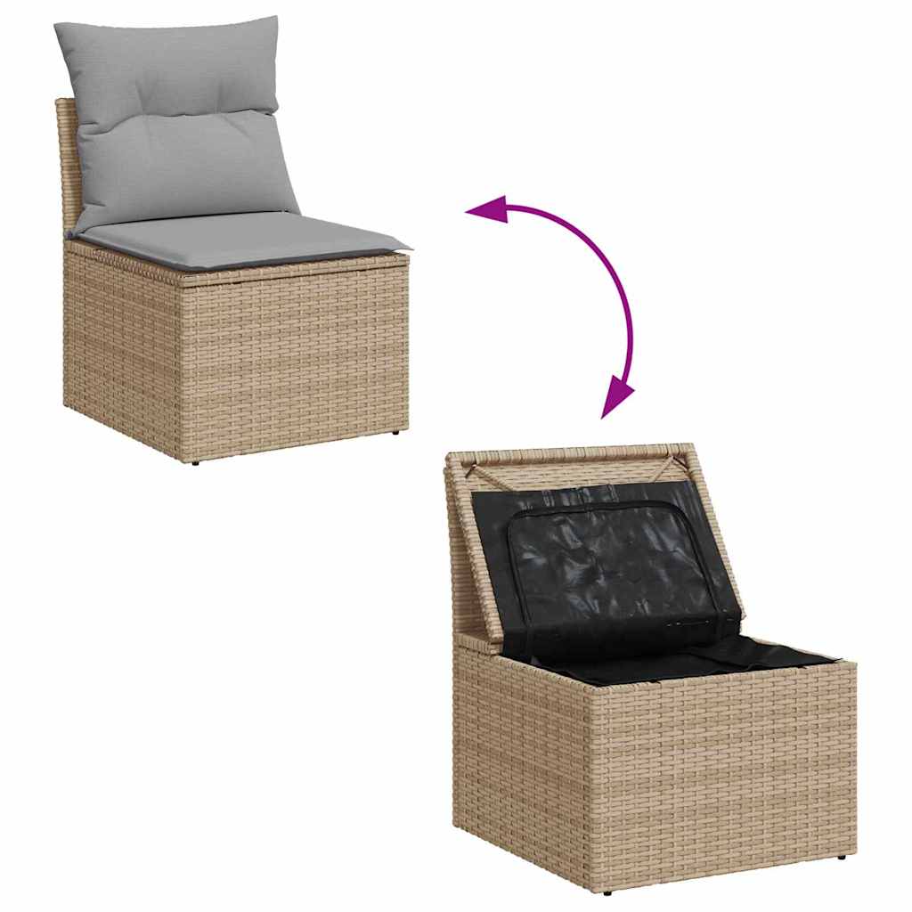 Garten-Sofa-Set 8 pcs Beige und Hellgrau 90 x 55 x 71 cm
